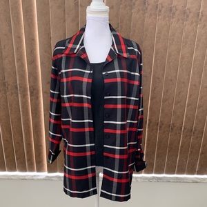 Sag Harbor (Plus) Striped w/Attached Tank Top